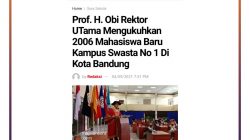 Prof. H. Obi Rektor UTama Mengukuhkan 2006 Mahasiswa Baru Kampus Swasta No 1 Di Kota Bandung