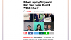 Tim Presenter Prodi S1 Bahasa Jepang Widyatama Raih “Best Paper The 3rd WIBEST 2021”
