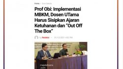 Prof Obi: Implementasi MBKM, Dosen UTama Harus Sisipkan Ajaran Ketuhanan dan “Out Of The Box”